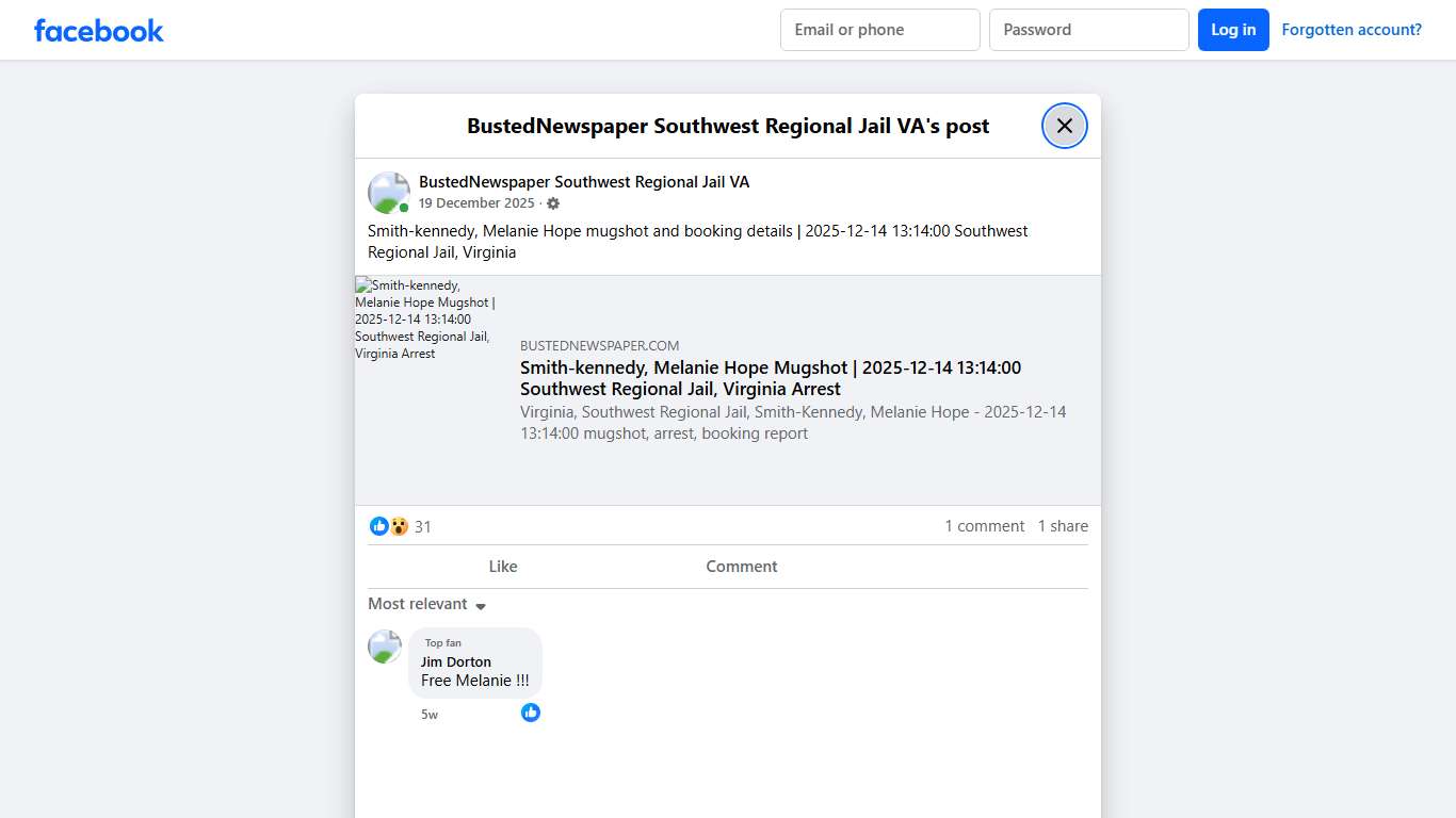 Smith-kennedy,... - BustedNewspaper Southwest Regional Jail VA Facebook